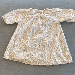 Girls spring floral long sleeve cotton dress with pockets.